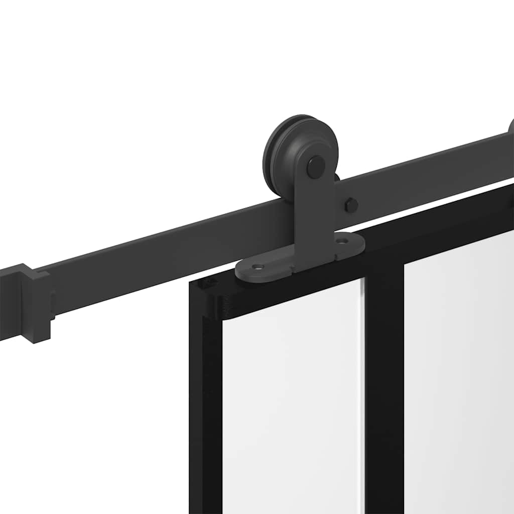 vidaXL Drzwi przesuwne z zestawem okuć Szkło hartowane i aluminium