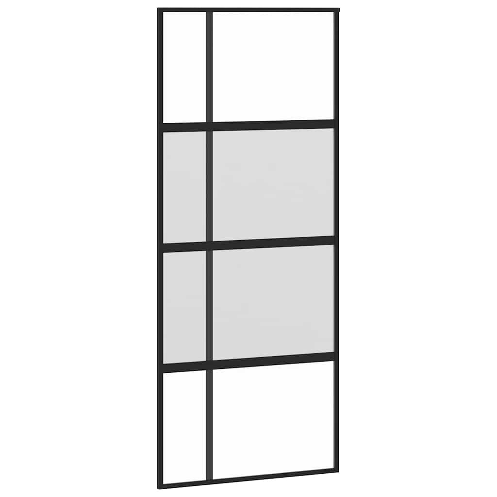 vidaXL Drzwi przesuwne z osprzętem, 90x205 cm, szkło i aluminium
