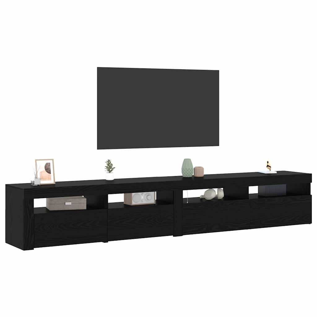 vidaXL Szafka pod telewizor 2 pcs Czarny Dąb 240 x 35 x 40 cm