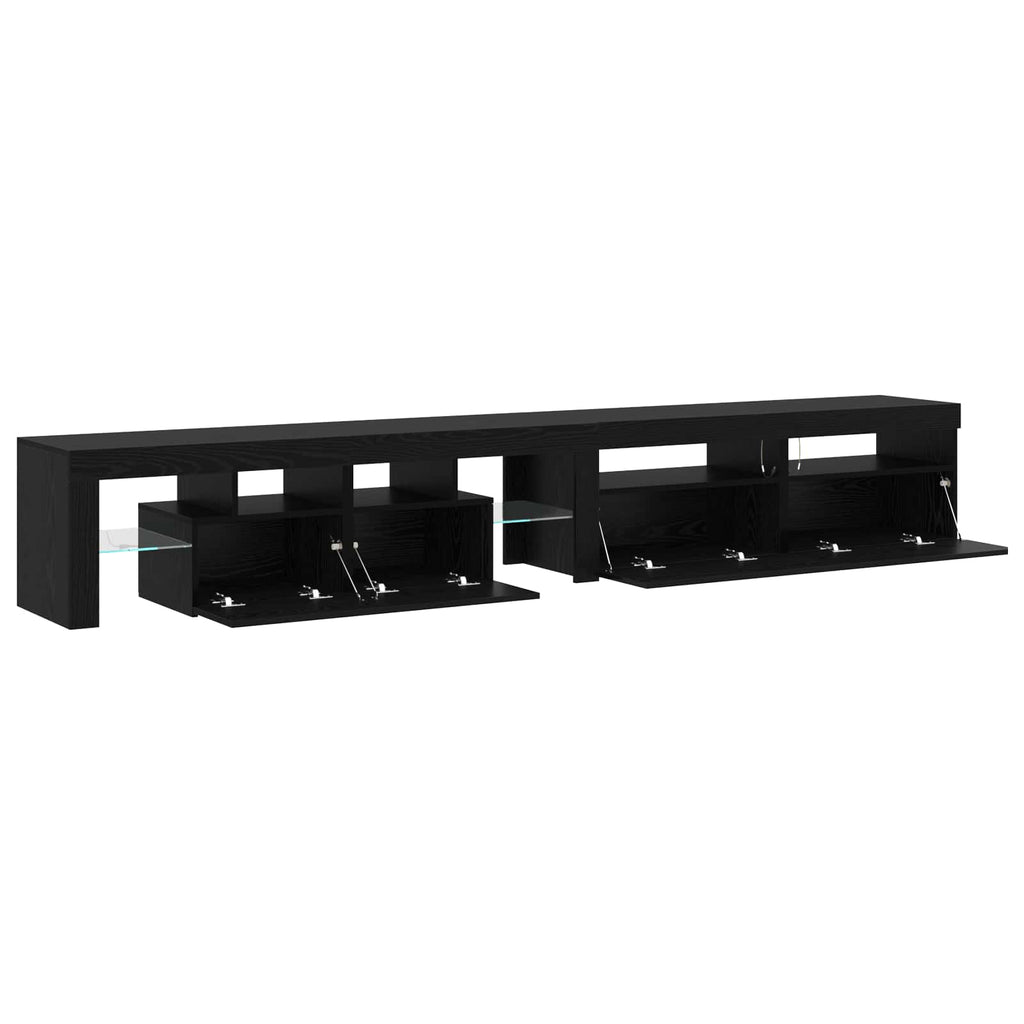 vidaXL Szafka pod telewizor z LED 3 pcs Czarny Dąb 260 x 37 x 40 cm