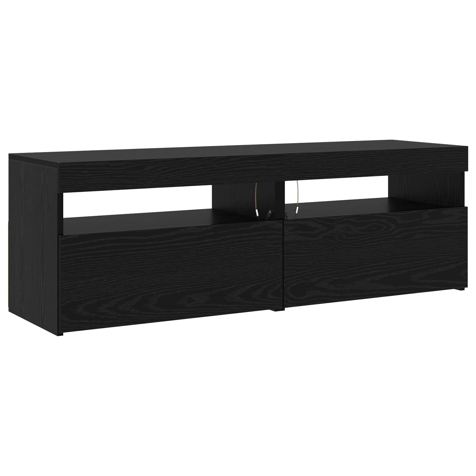 vidaXL Szafka pod telewizor z LED 3 pcs Czarny Dąb 260 x 37 x 40 cm
