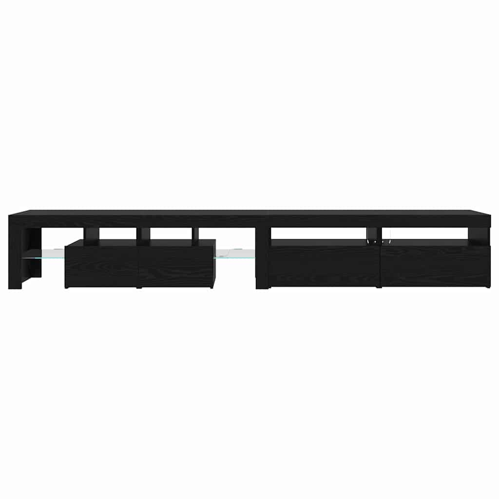 vidaXL Szafka pod telewizor z LED 3 pcs Czarny Dąb 260 x 37 x 40 cm