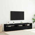vidaXL Szafka pod telewizor 2 pcs Czarny Dąb 195 x 35 x 40 cm