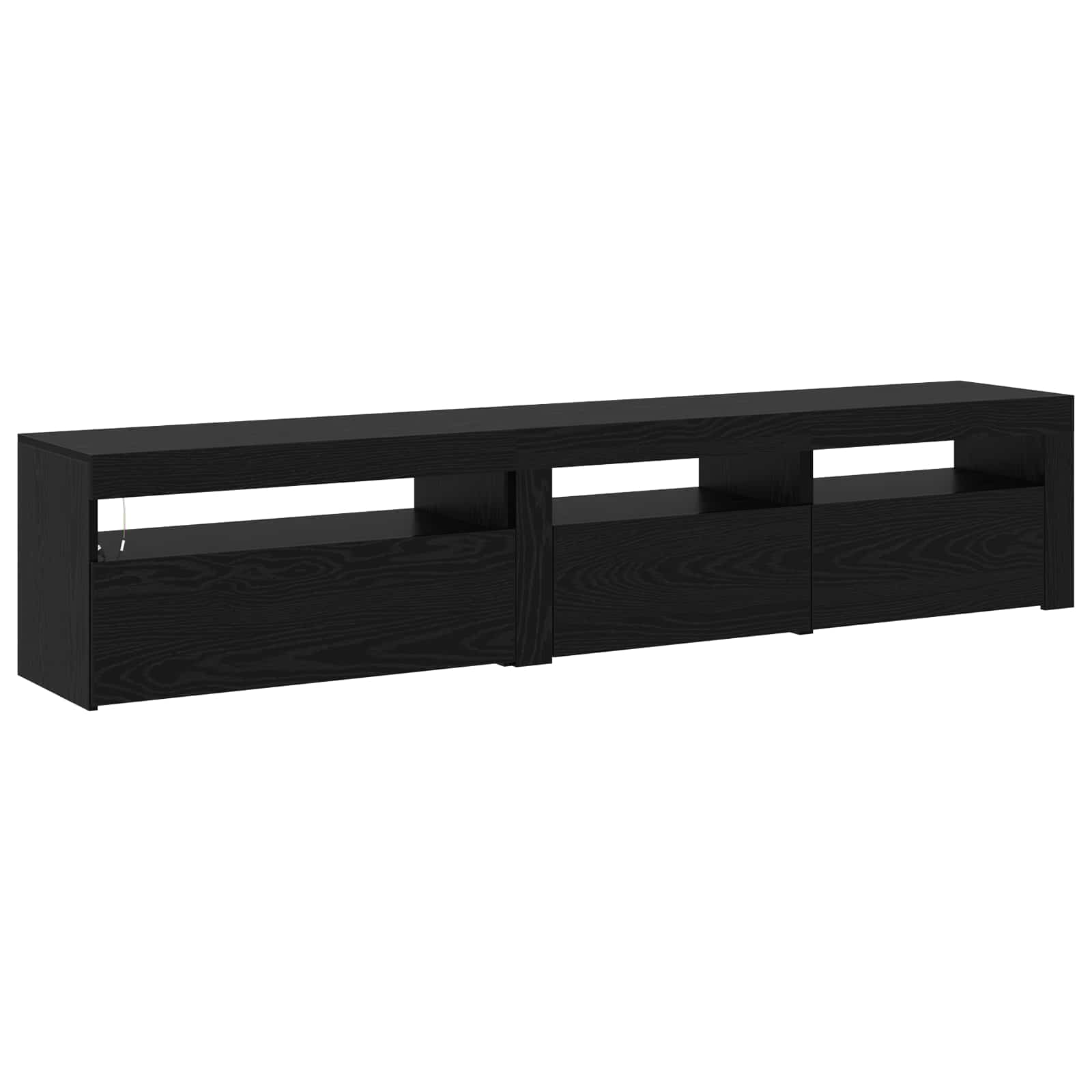 vidaXL Szafka pod telewizor 2 pcs Czarny Dąb 195 x 35 x 40 cm
