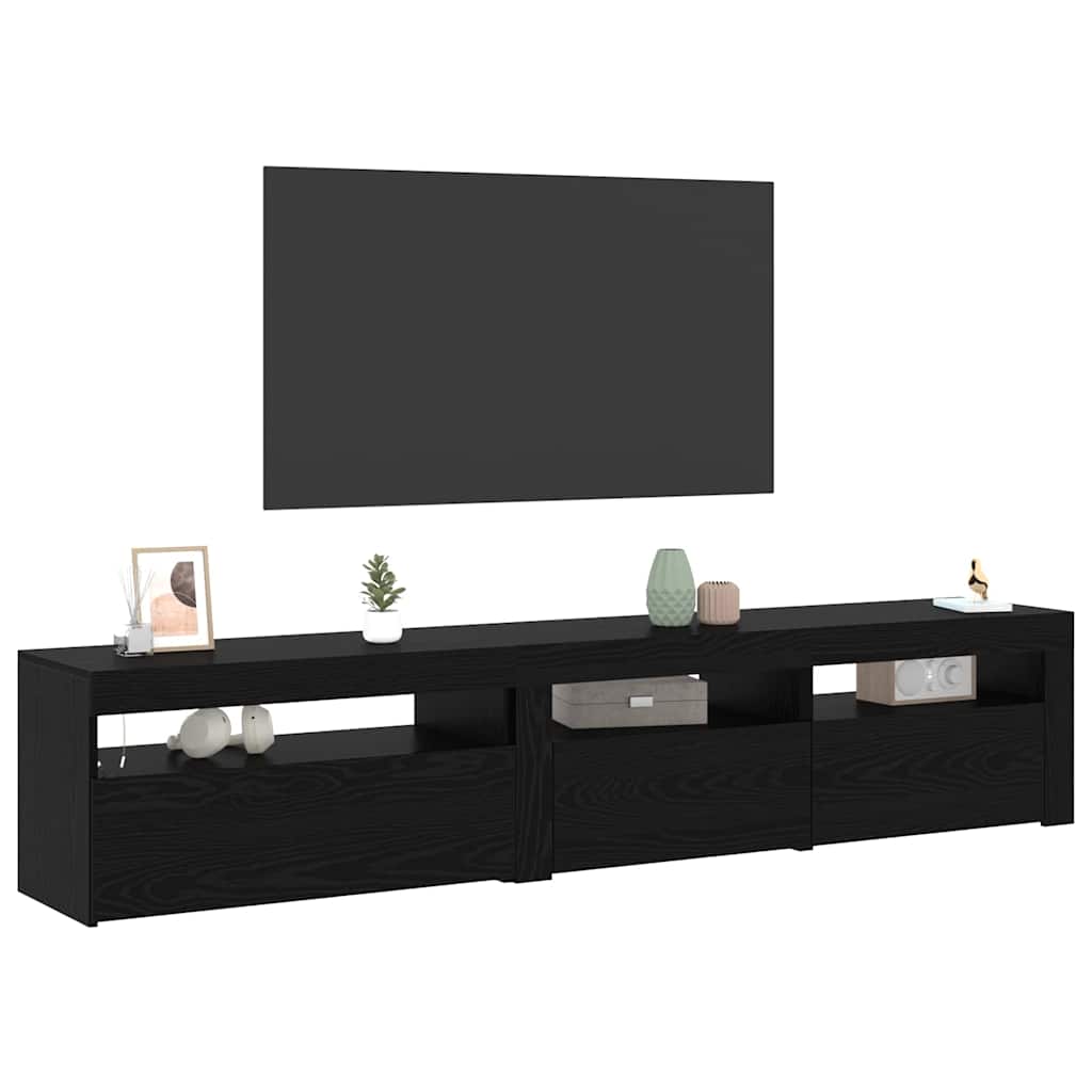 vidaXL Szafka pod telewizor 2 pcs Czarny Dąb 195 x 35 x 40 cm