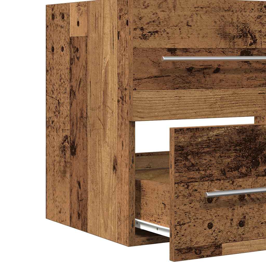 vidaXL Szafka pod umywalkę z szufladą 2 pcs Stare drewno