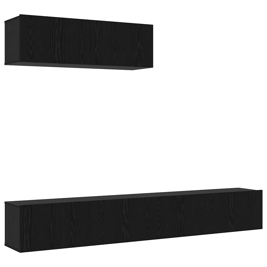vidaXL Zestaw szafek RTV 3 pcs Czarny Dąb Materiał drewnopochodny