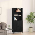 vidaXL Highboard Czarny Dąb 69,5 x 32,5 x 180 cm