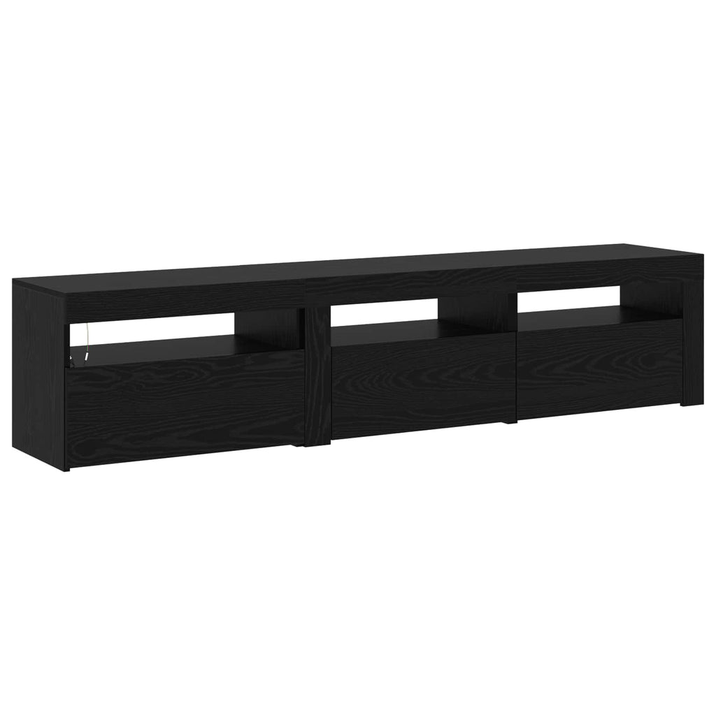 vidaXL Szafka pod telewizor 2 pcs Czarny Dąb 180 x 35 x 40 cm
