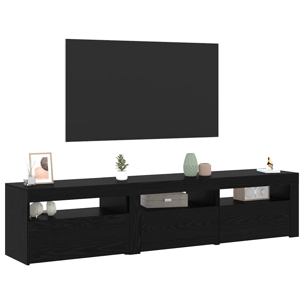 vidaXL Szafka pod telewizor 2 pcs Czarny Dąb 180 x 35 x 40 cm