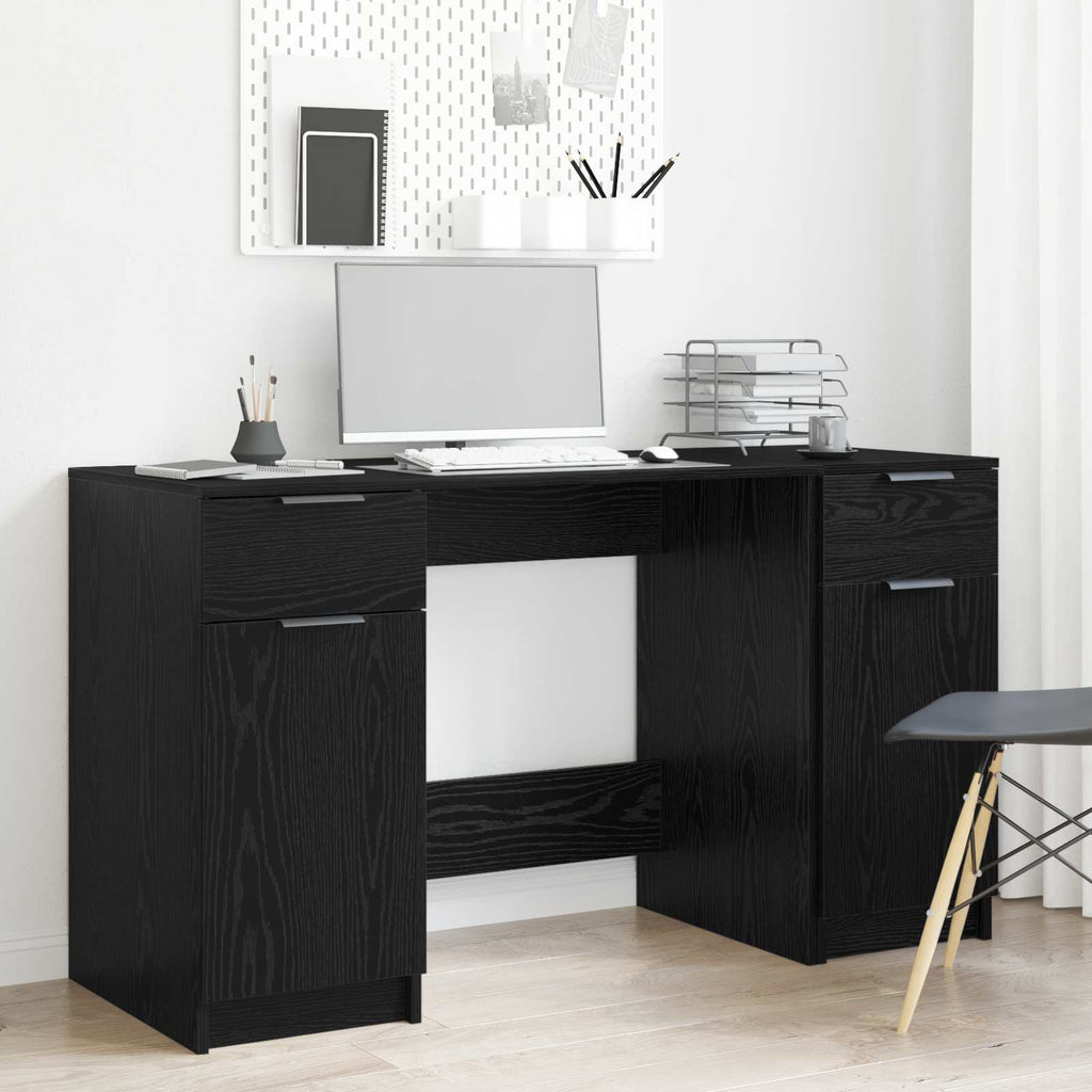vidaXL Biurko Czarny Dąb 133 x 50 x 75 cm Drewno inżynieryjne