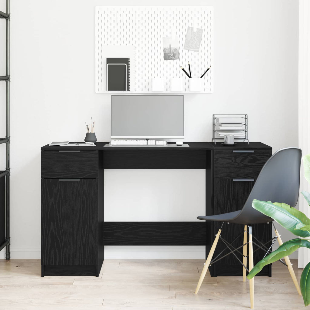 vidaXL Biurko Czarny Dąb 133 x 50 x 75 cm Drewno inżynieryjne