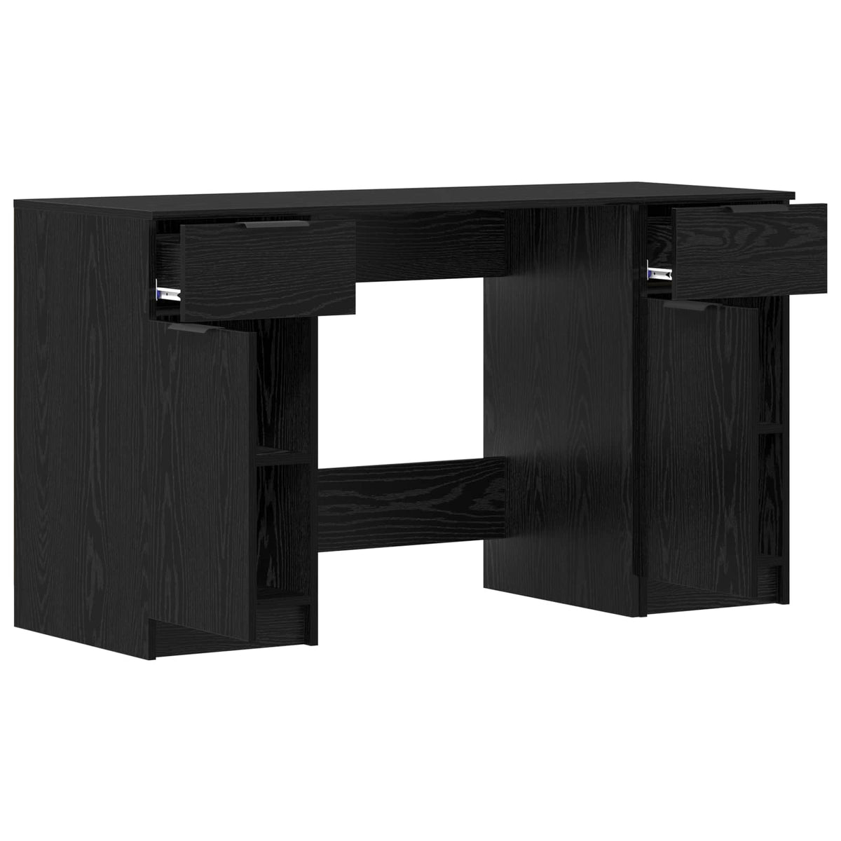 vidaXL Biurko Czarny Dąb 133 x 50 x 75 cm Drewno inżynieryjne