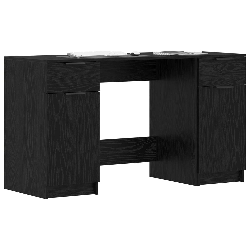vidaXL Biurko Czarny Dąb 133 x 50 x 75 cm Drewno inżynieryjne