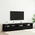 vidaXL Szafka pod telewizor 2 pcs Czarny Dąb 210 x 35 x 40 cm