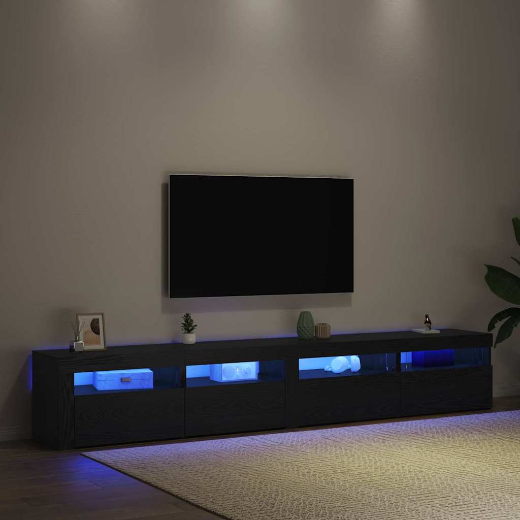vidaXL Zestaw szafek RTV 3 pcs Czarny Dąb 240 x 35 x 40 cm