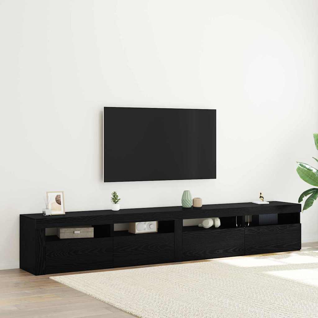 vidaXL Zestaw szafek RTV 3 pcs Czarny Dąb 240 x 35 x 40 cm
