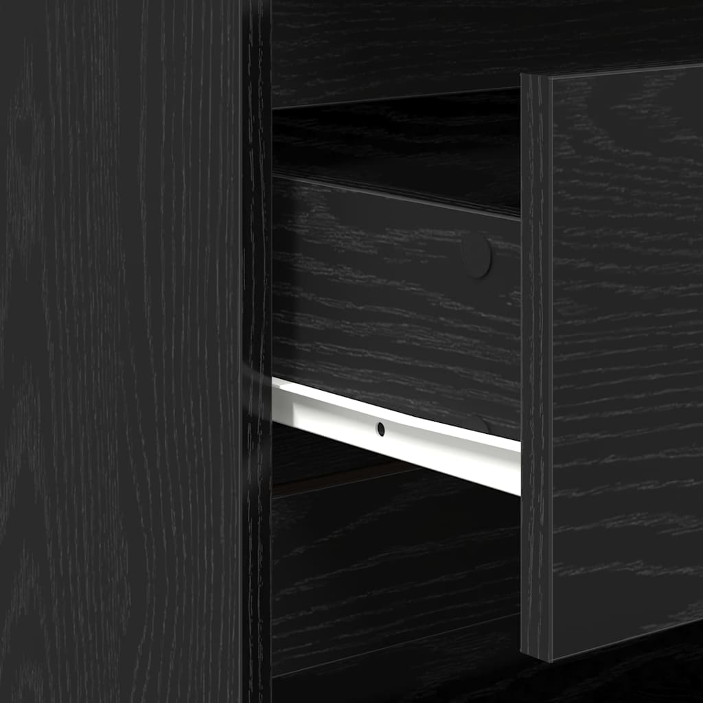 vidaXL Bufet 2 pcs Czarny 70 x 41 x 75 cm Materiał drewnopochodny