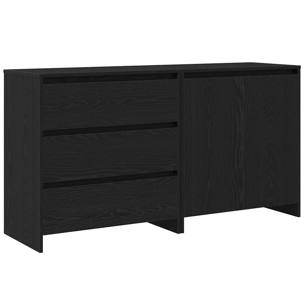 vidaXL Bufet 2 pcs Czarny 70 x 41 x 75 cm Materiał drewnopochodny