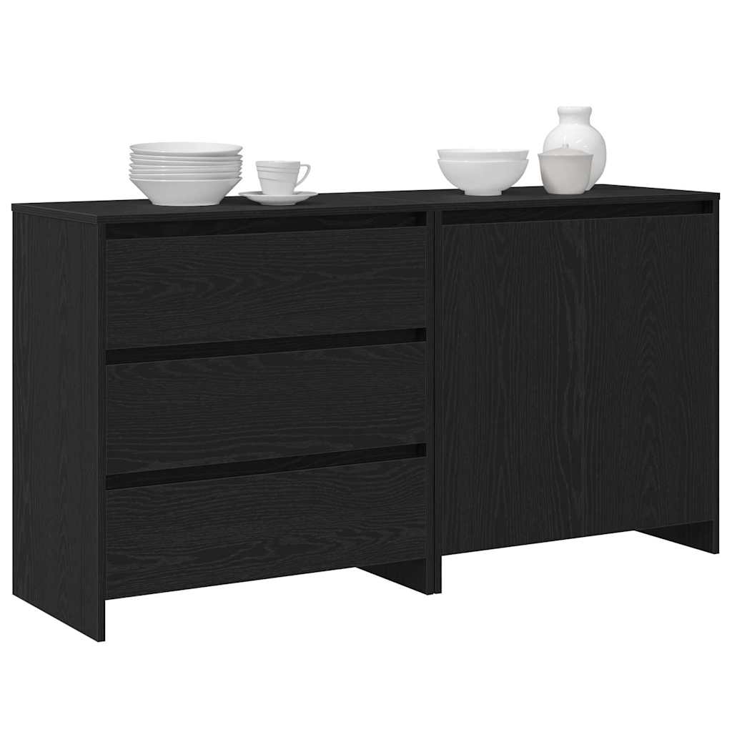 vidaXL Bufet 2 pcs Czarny 70 x 41 x 75 cm Materiał drewnopochodny