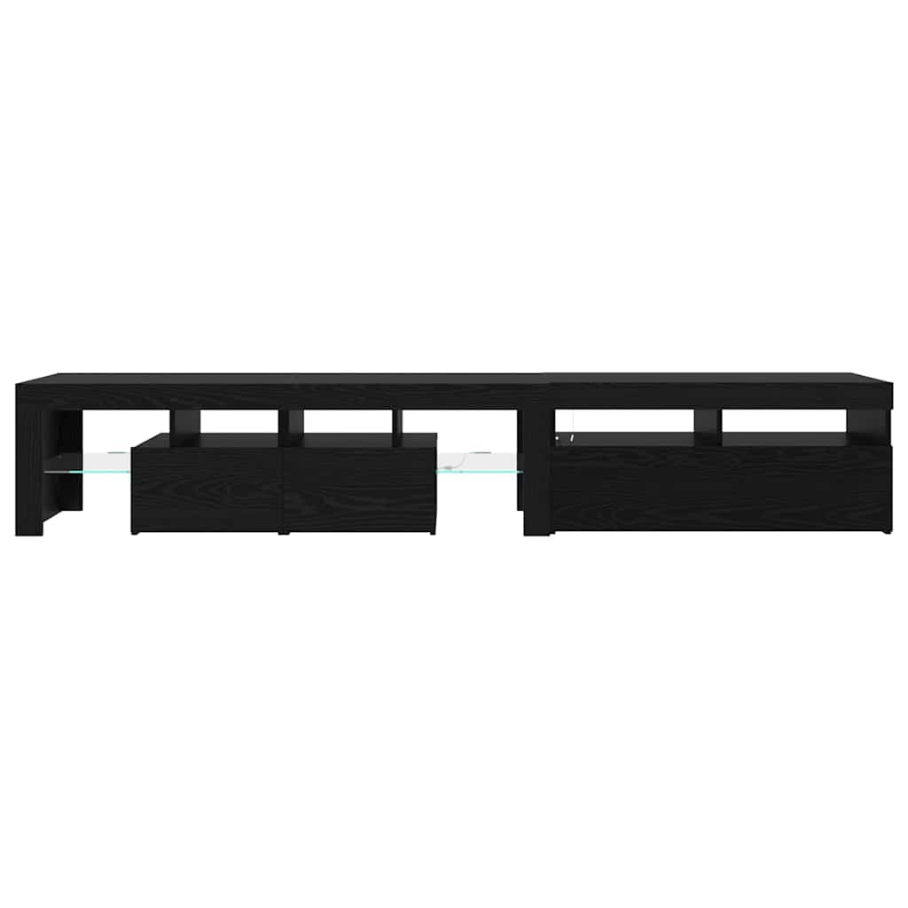 vidaXL Szafka pod telewizor z LED 2 pcs Czarny Dąb 230 x 36,5 x 40 cm