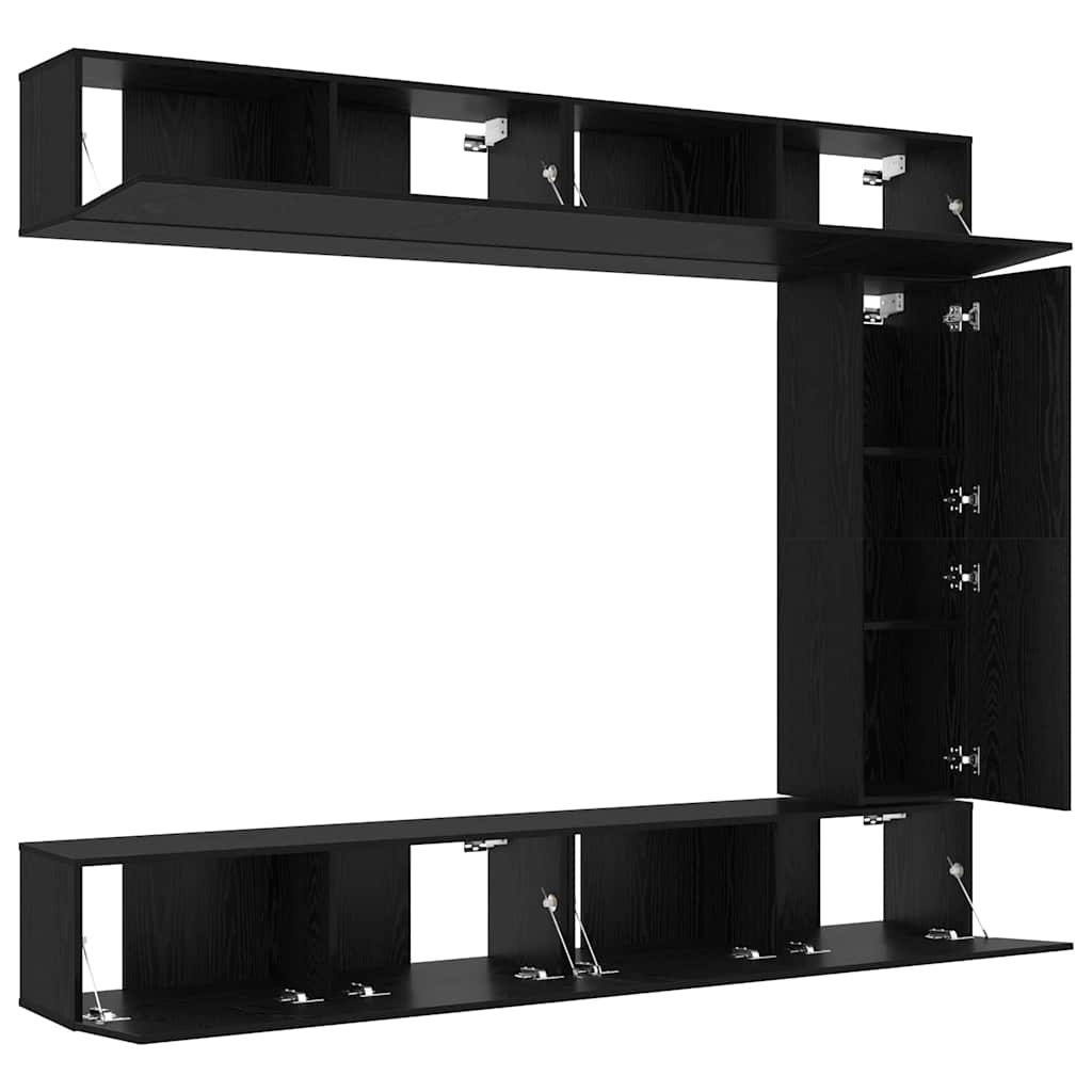 vidaXL Zestaw szafek RTV 5 pcs Czarny Dąb Materiał drewnopochodny