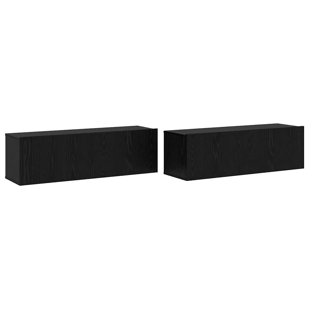 vidaXL Zestaw szafek RTV 8 pcs Czarny Dąb Materiał drewnopochodny