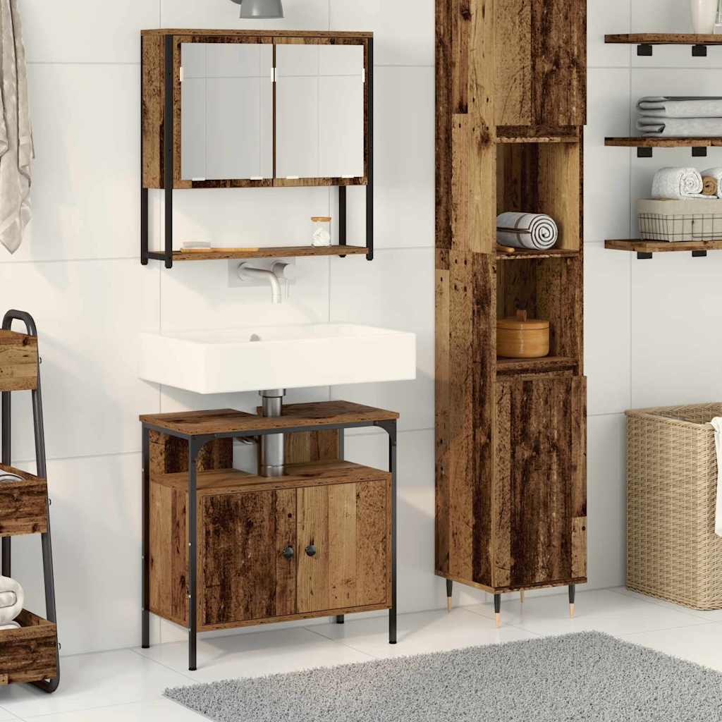 vidaXL Zestaw mebli łazienkowych 2 pcs Brązowy Materiał drewnopochodny