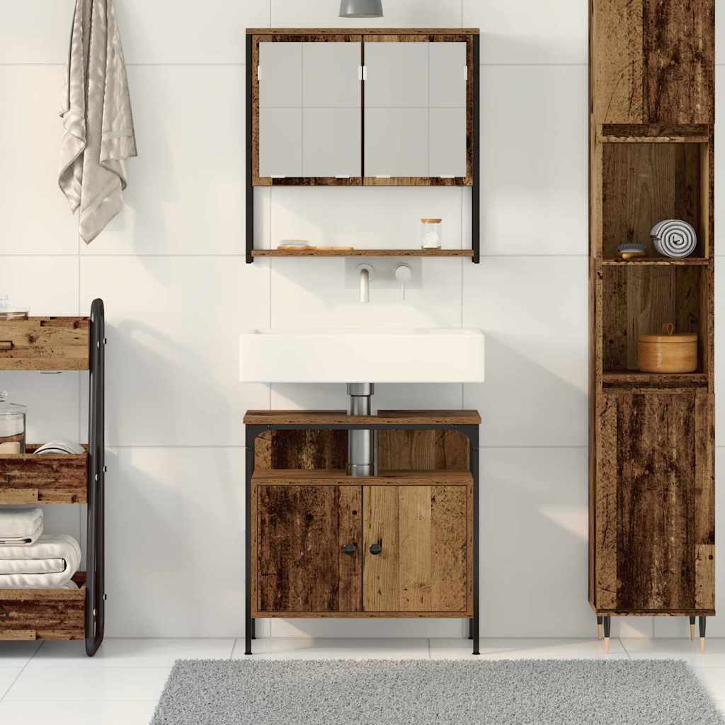 vidaXL Zestaw mebli łazienkowych 2 pcs Brązowy Materiał drewnopochodny