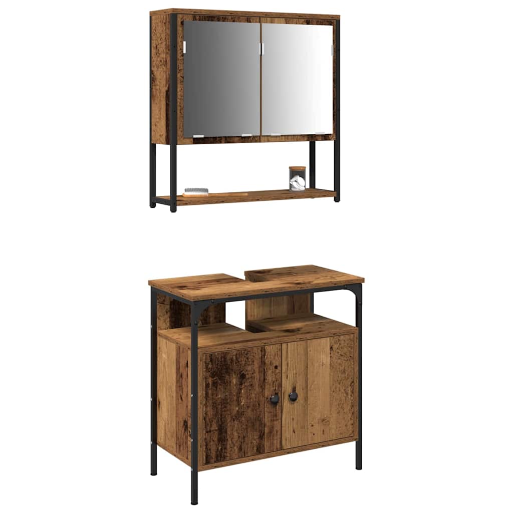 vidaXL Zestaw mebli łazienkowych 2 pcs Brązowy Materiał drewnopochodny
