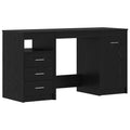 vidaXL Biurko z szufladą z półką 2 pcs Czarny Dąb 140 x 50 x 76 cm