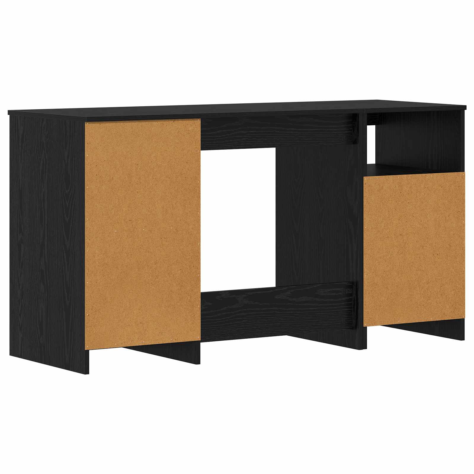 vidaXL Biurko z szufladą z półką 2 pcs Czarny Dąb 140 x 50 x 76 cm