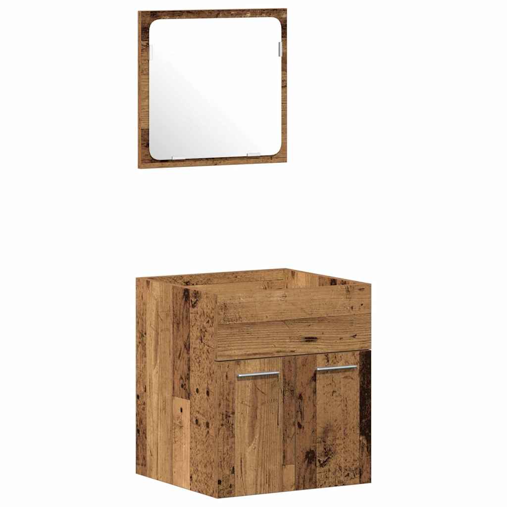 vidaXL Zestaw mebli łazienkowych 4 szt. Stare drewno 41 x 38,5 x 46 cm
