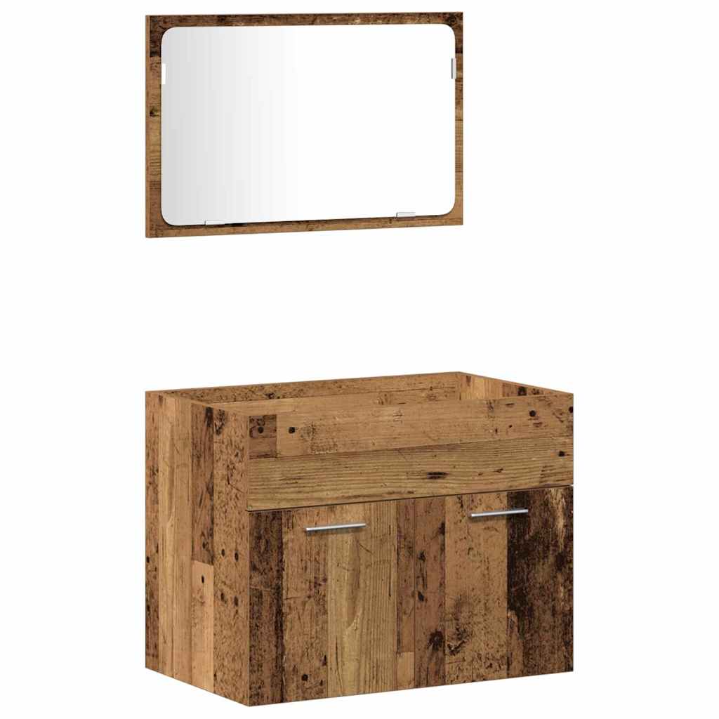 vidaXL Zestaw mebli łazienkowych 4 szt. Stare drewno 41 x 38,5 x 46 cm
