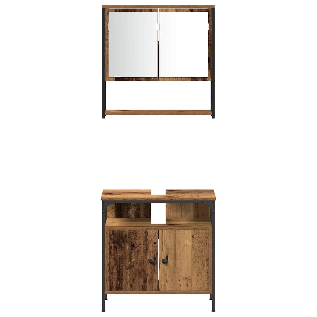 vidaXL Zestaw mebli łazienkowych 3 pcs Brązowy Materiał drewnopochodny