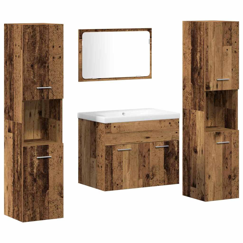 vidaXL Zestaw do przechowywania 4 pcs Materiał drewnopochodny