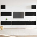 vidaXL Zestaw szafek RTV 7 pcs Czarny Dąb 100 x 30 x 30 cm