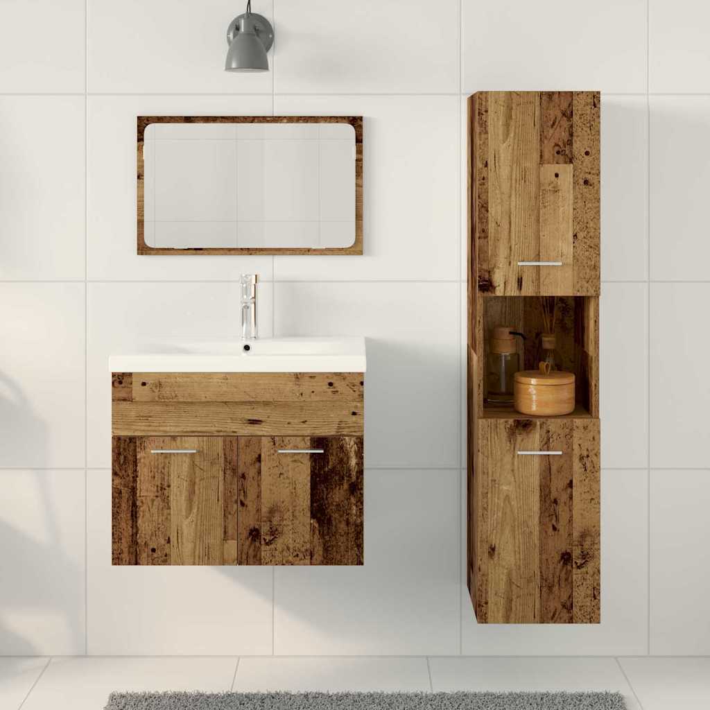 vidaXL Zestaw mebli łazienkowych 4 pcs Brązowy Materiał drewnopochodny