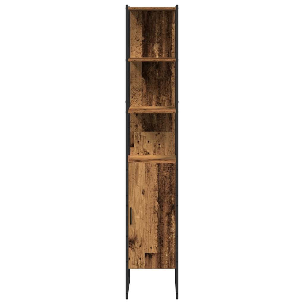 vidaXL Zestaw mebli łazienkowych z półką z drzwiami 3 pcs Stare drewno