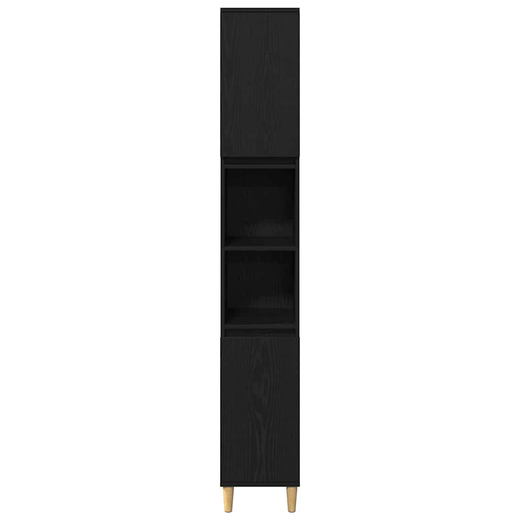 vidaXL Zestaw mebli łazienkowych 3 pcs Czarny Materiał drewnopochodny