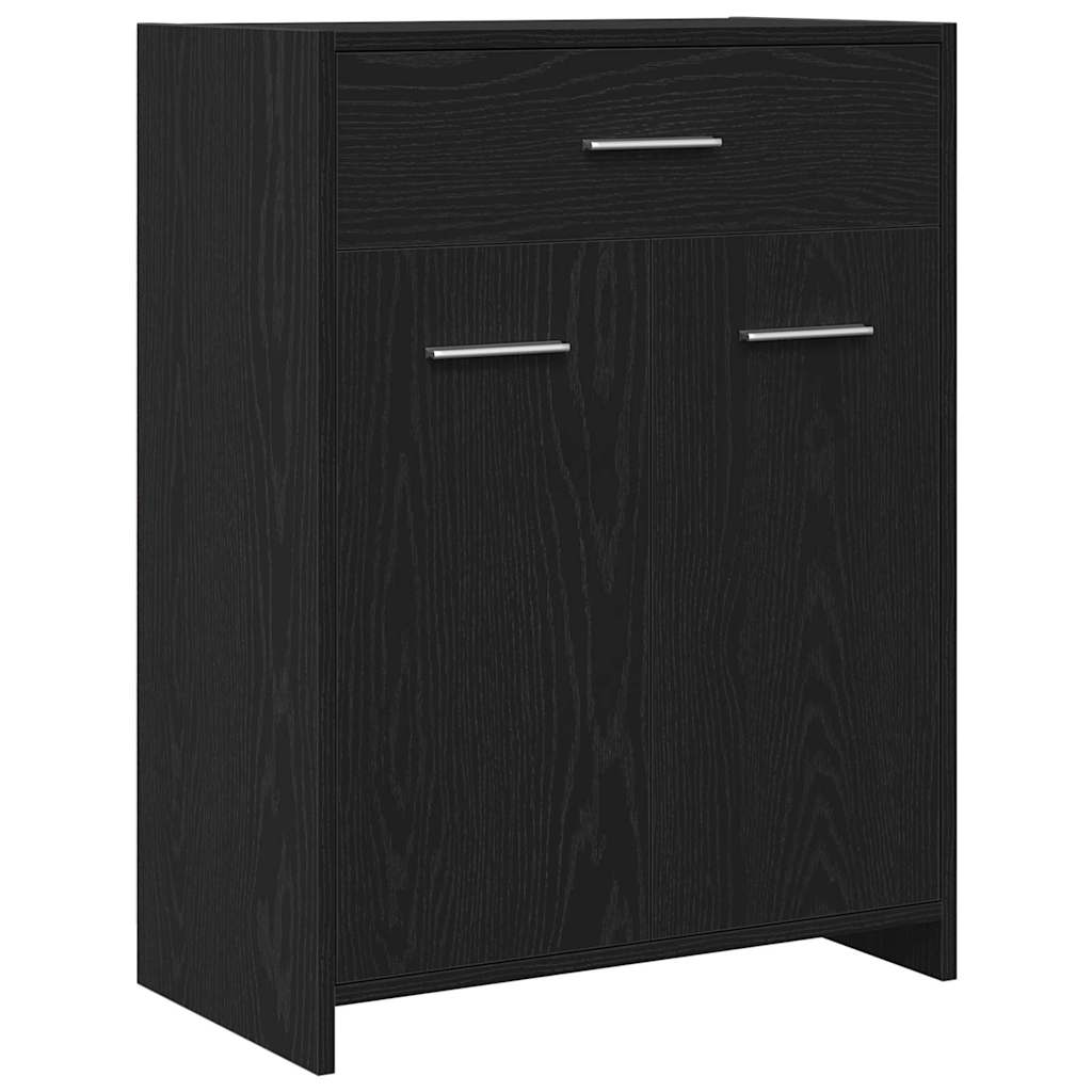 vidaXL Zestaw mebli łazienkowych 4 szt. Czarny Dąb 30 x 30 x 183,5 cm