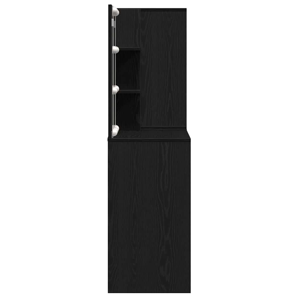 vidaXL Zestaw lustra LED z szufladą Czarny Dąb 140 x 40 x 140 cm