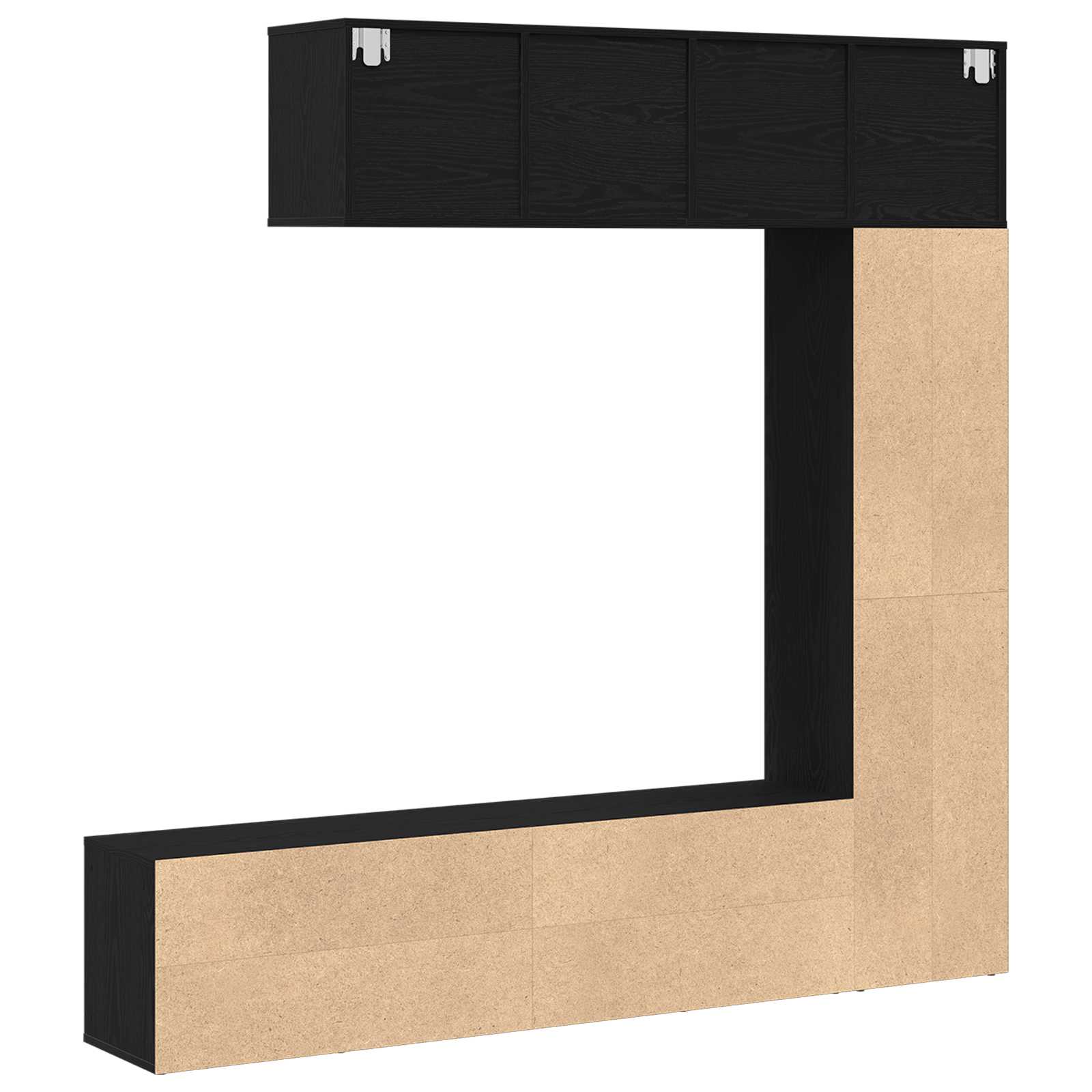 vidaXL Półka na książki 3 pcs Czarny Dąb 36 x 30 x 143 cm