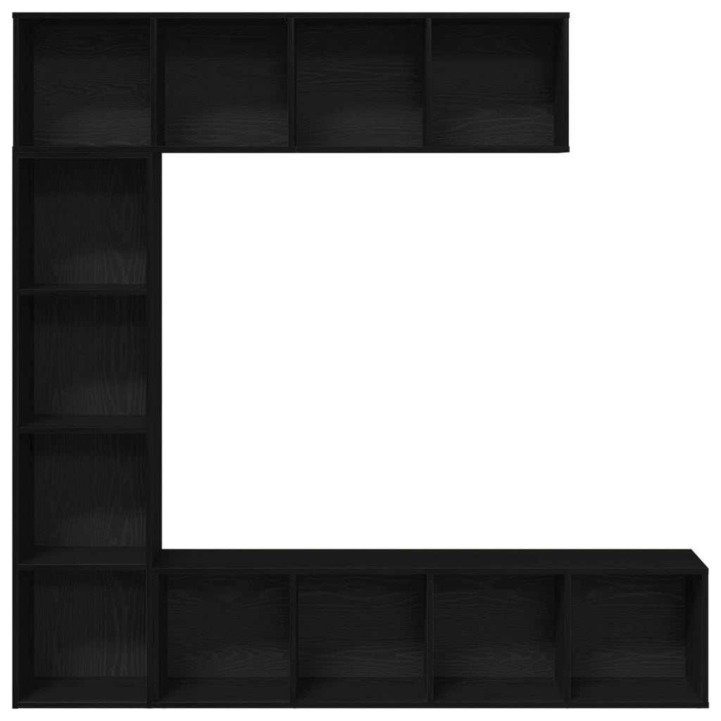 vidaXL Półka na książki 3 pcs Czarny Dąb 36 x 30 x 143 cm
