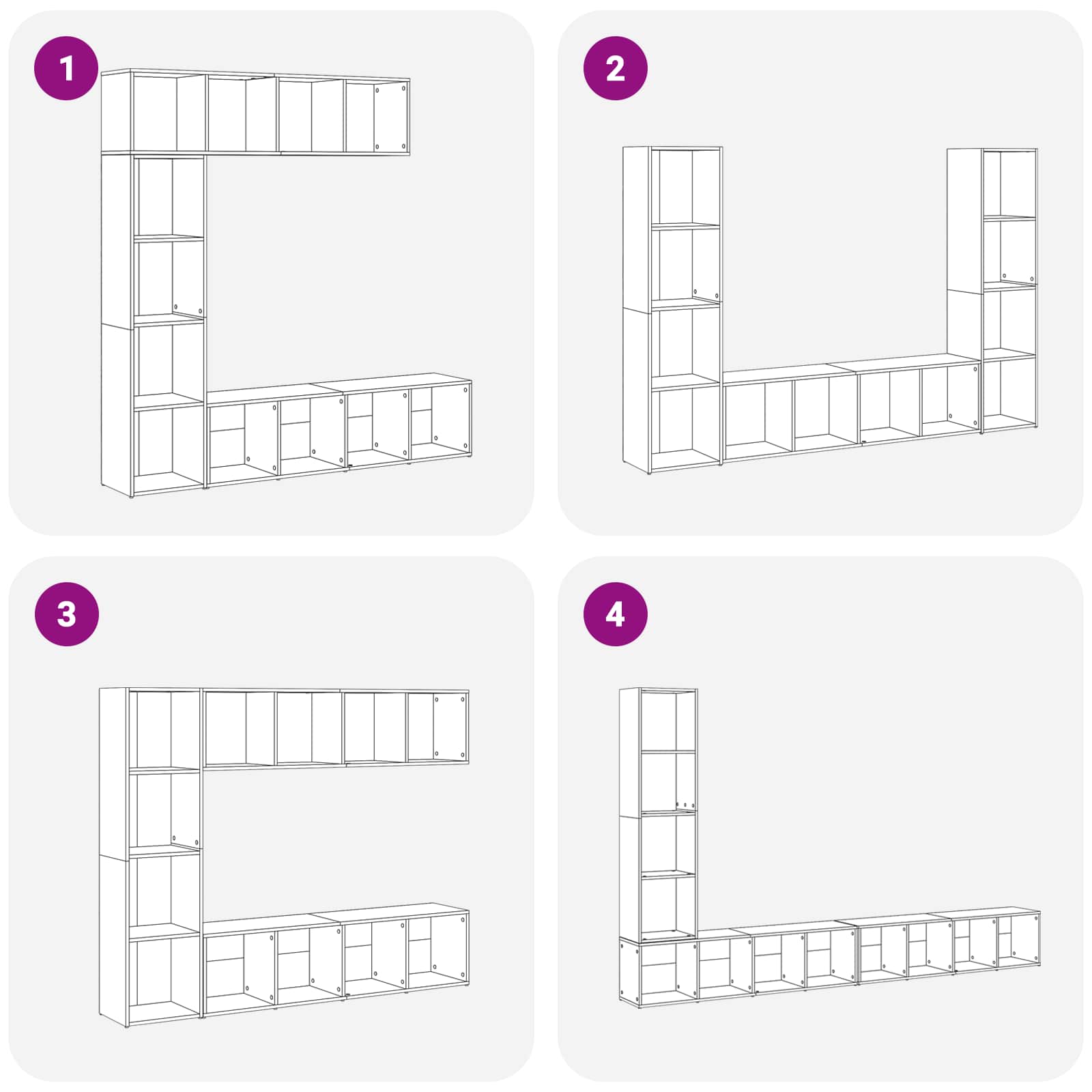vidaXL Półka na książki 3 pcs Czarny Dąb 36 x 30 x 143 cm