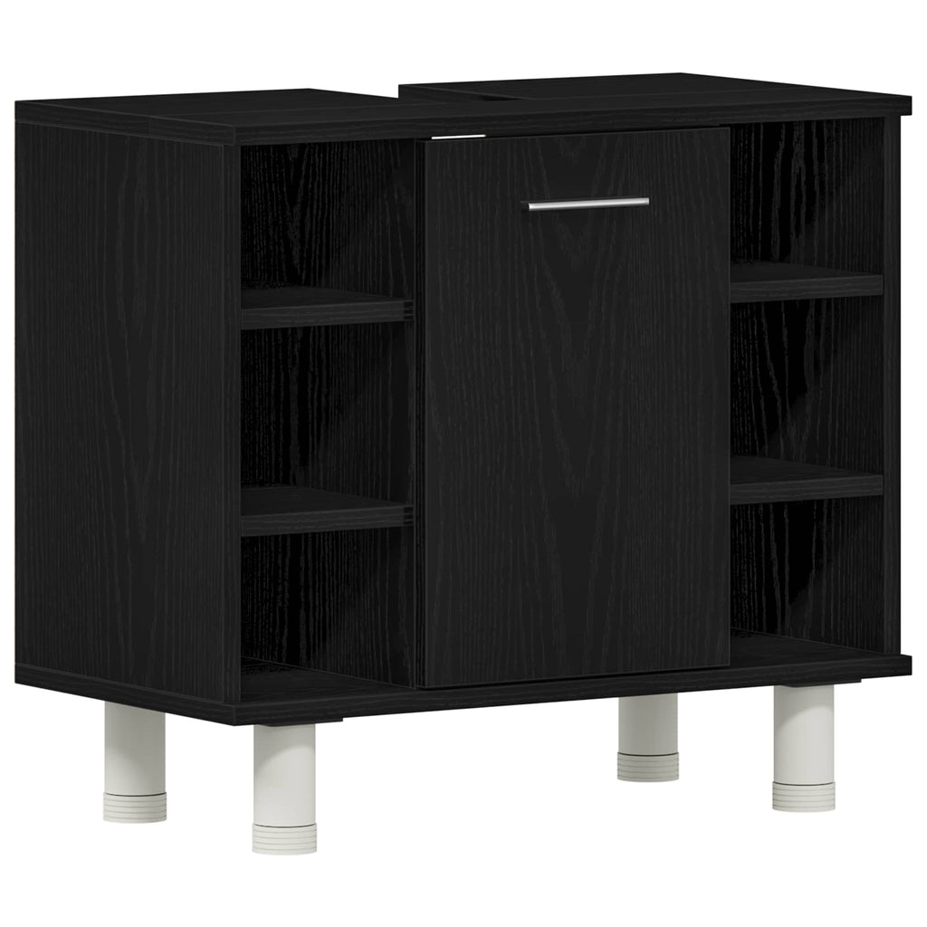vidaXL Zestaw mebli łazienkowych 3 pcs Czarny 30 x 30 x 179,5 cm