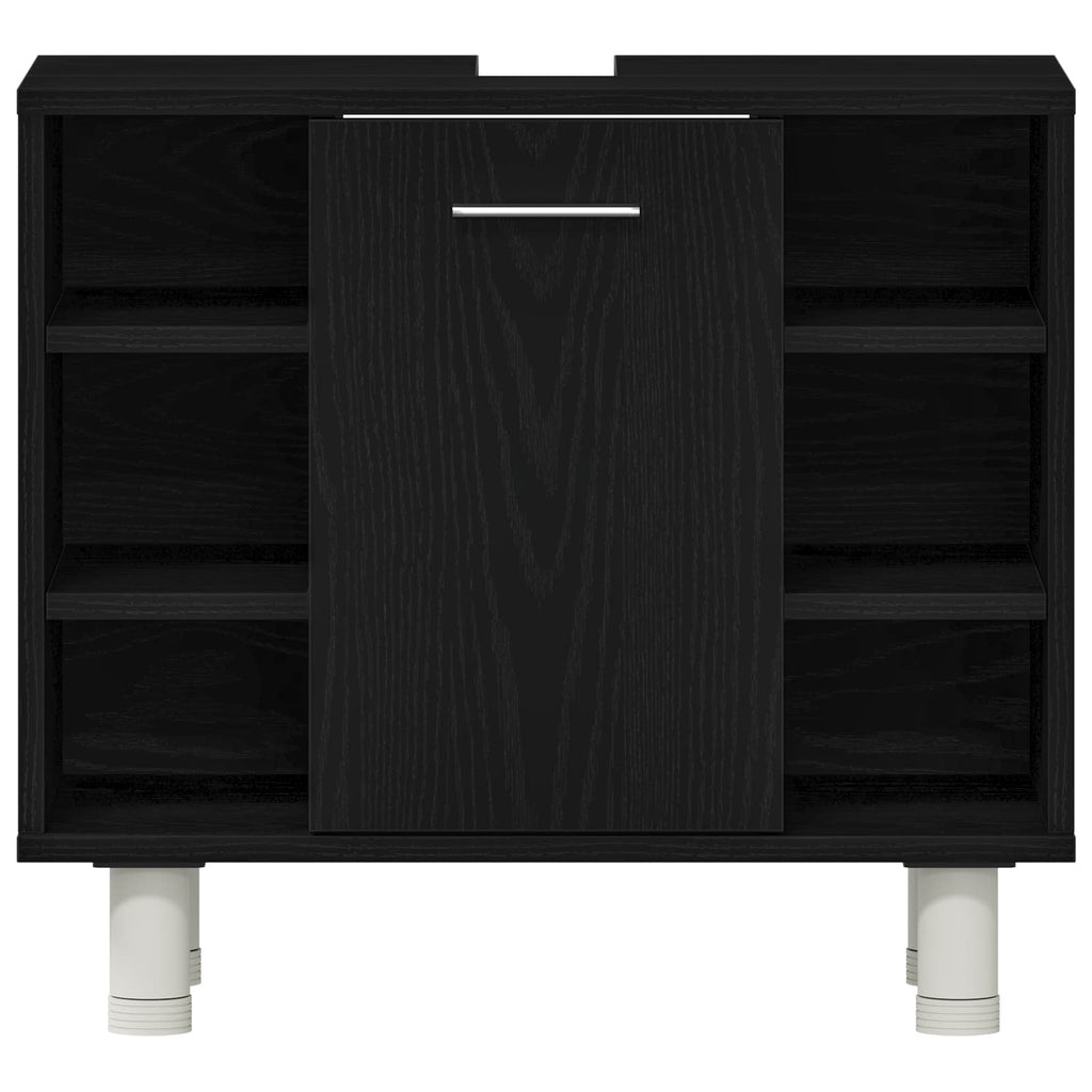 vidaXL Zestaw mebli łazienkowych 3 pcs Czarny 30 x 30 x 179,5 cm