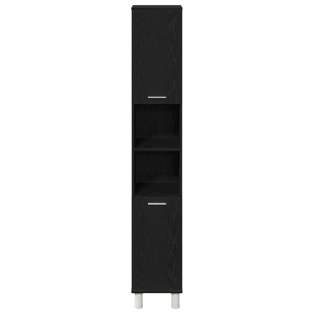 vidaXL Zestaw mebli łazienkowych 3 pcs Czarny 30 x 30 x 179,5 cm
