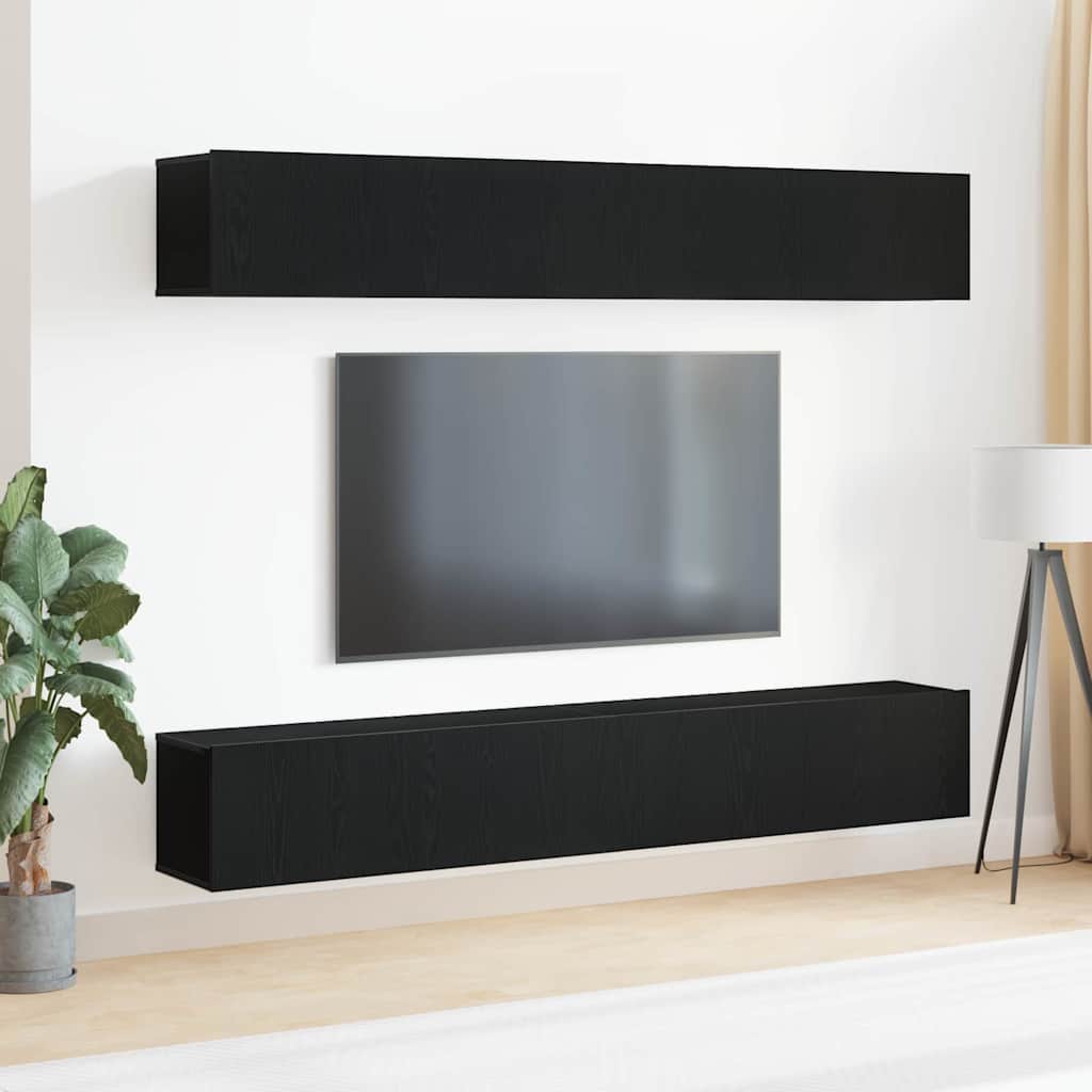 vidaXL Zestaw szafek RTV 4 pcs Czarny Dąb 100 x 30 x 30 cm