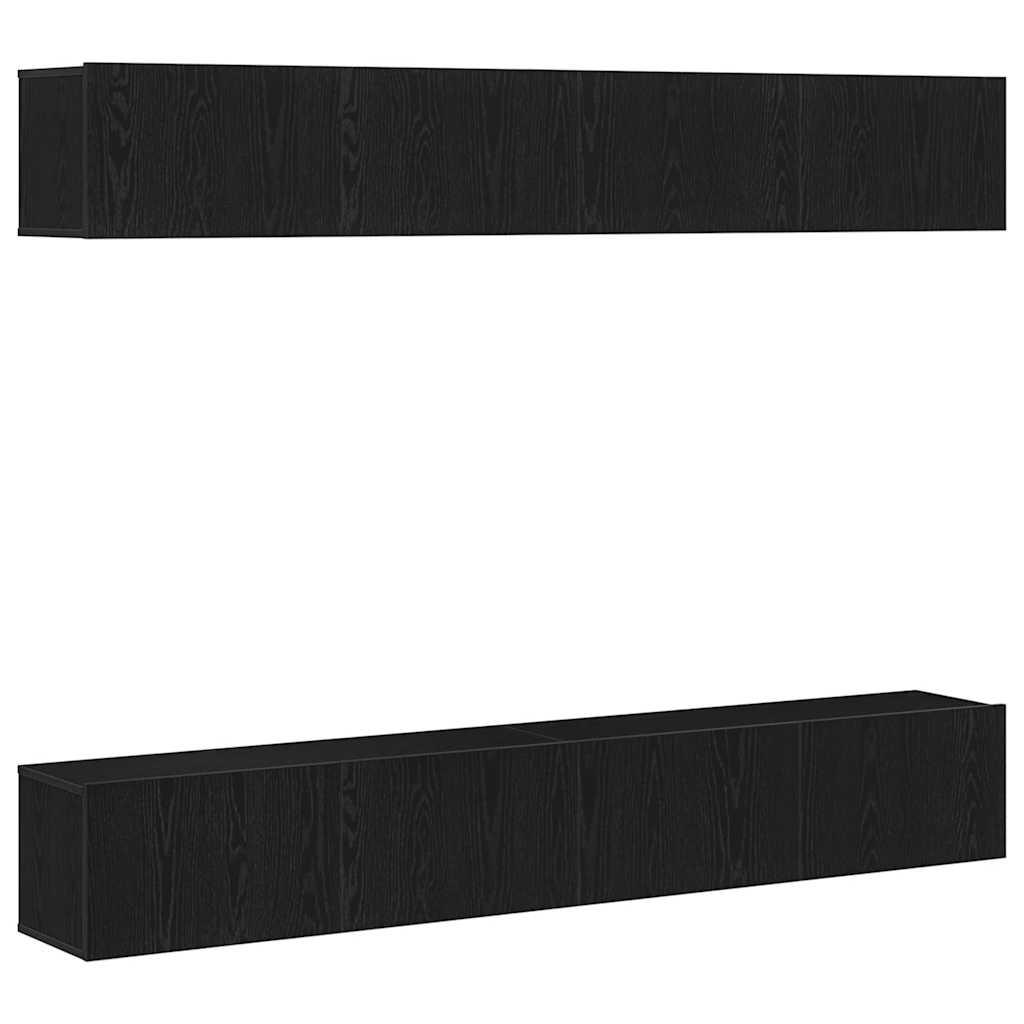 vidaXL Zestaw szafek RTV 4 pcs Czarny Dąb 100 x 30 x 30 cm